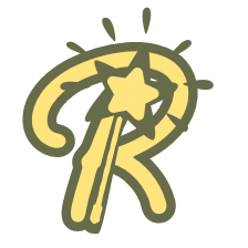 icon logo of routecollective.com containing R and a wand