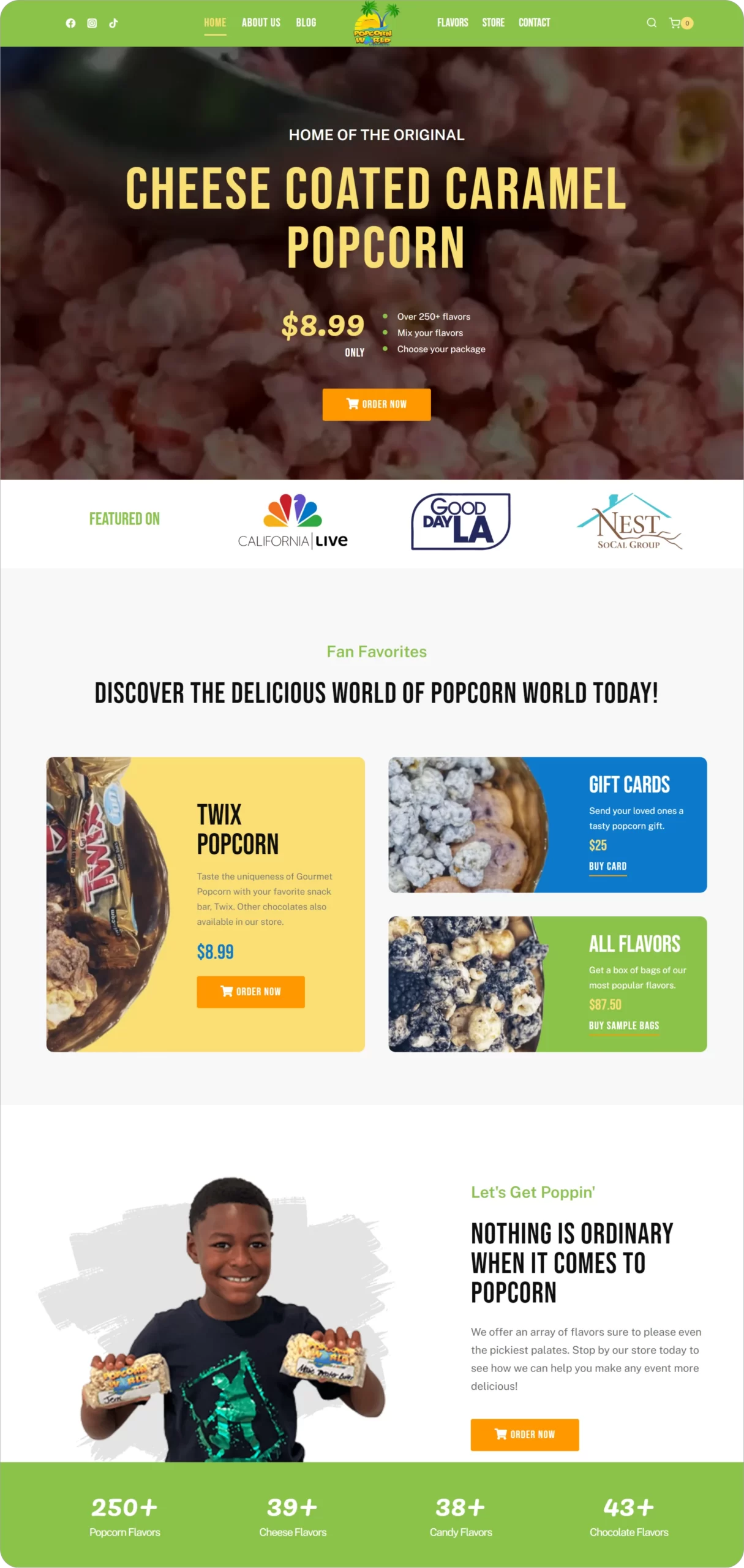 entire homepage screenshot of thepopcornworld.com