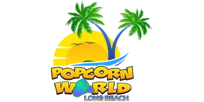logo of Popcorn World in Long Beach, California
